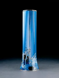 Cylindrical Vase with Waterfall, Meiji Era